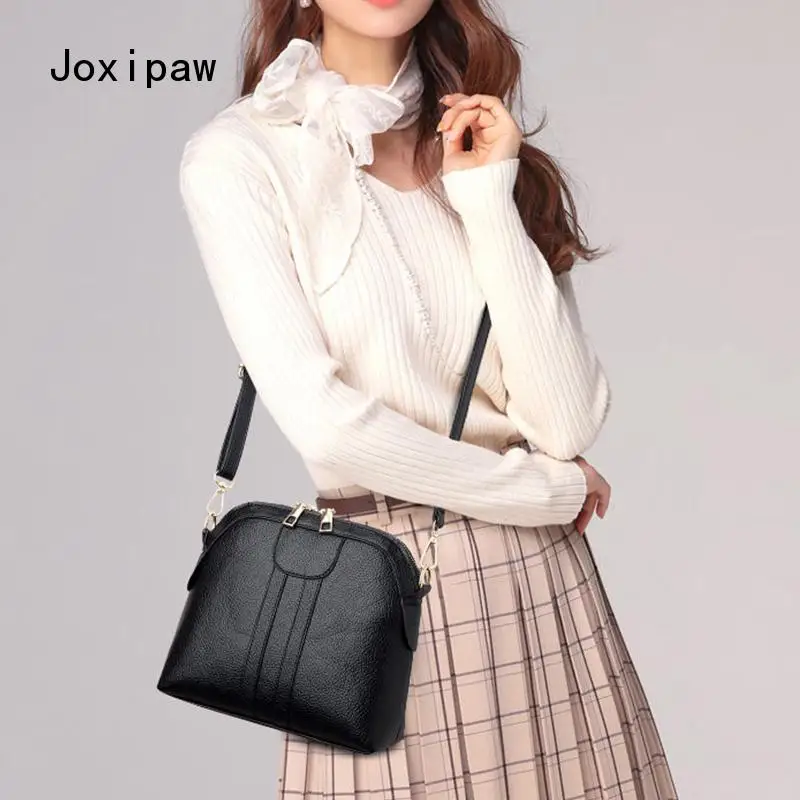 

Casual Pu Leather Crossbody Bag Multifunction Shell Shoulder Bag Vintage Messenger Handbag Shopping Mompurse Feminina
