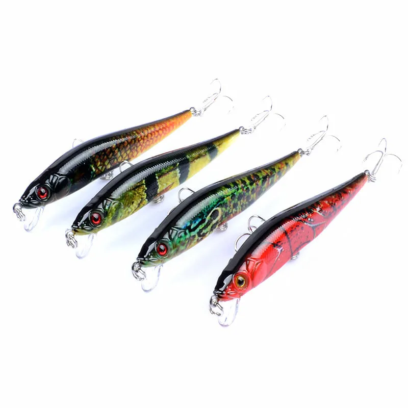 4Pcs/Lot Minnow Fishing Lure 10cm 10g Color Painting Wobblers Crankbait Artificial Bait Pike Carp Lures For Tackle Gear | Спорт и