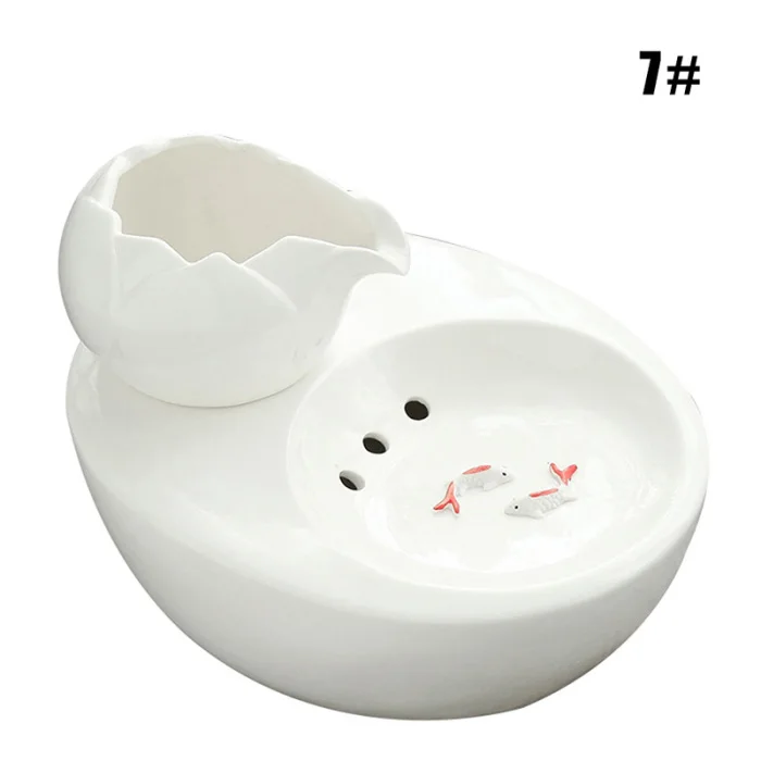 Cat Ceramic Water Fountain Automatic Pet Drinking Fountain Quiet Electric Automatic Circulation System Water Dispenser P7Ding