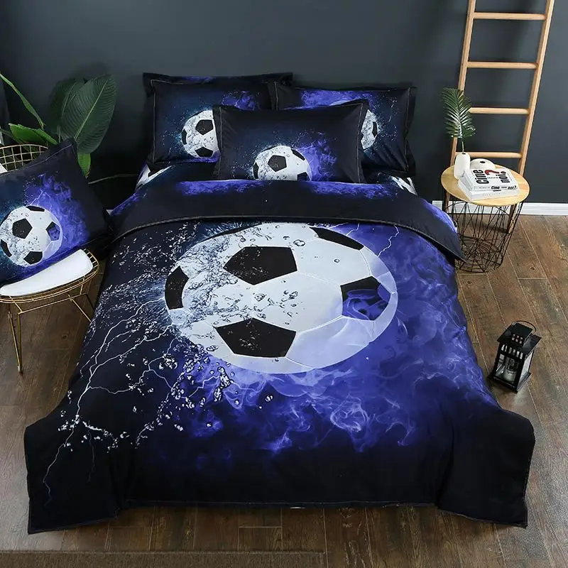 

40 2/3pc Bed Quilt Cover Pillowcase Adult Kids Bedroom Decor 3D Football Basketball Duvet Cover Bedding Set Twin Queen Size40