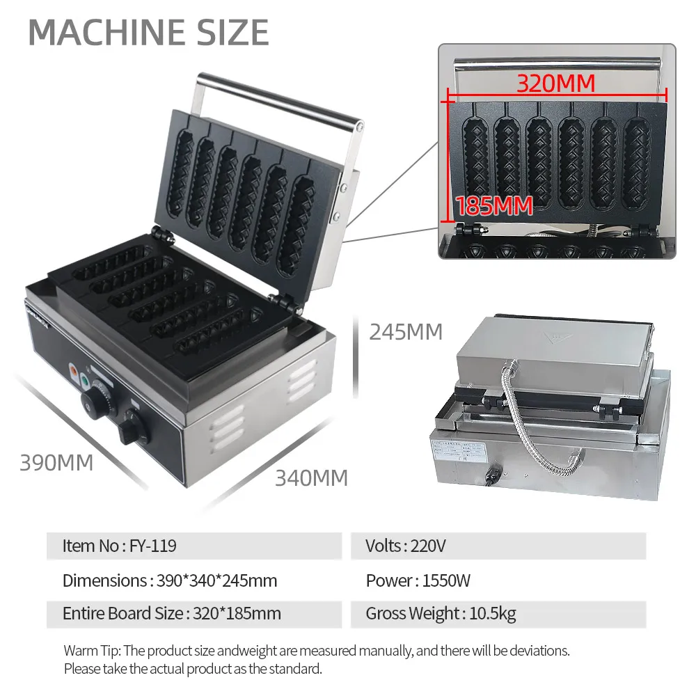 WantJoin Коммерческая электрическая французская для булочек вафель приготовления