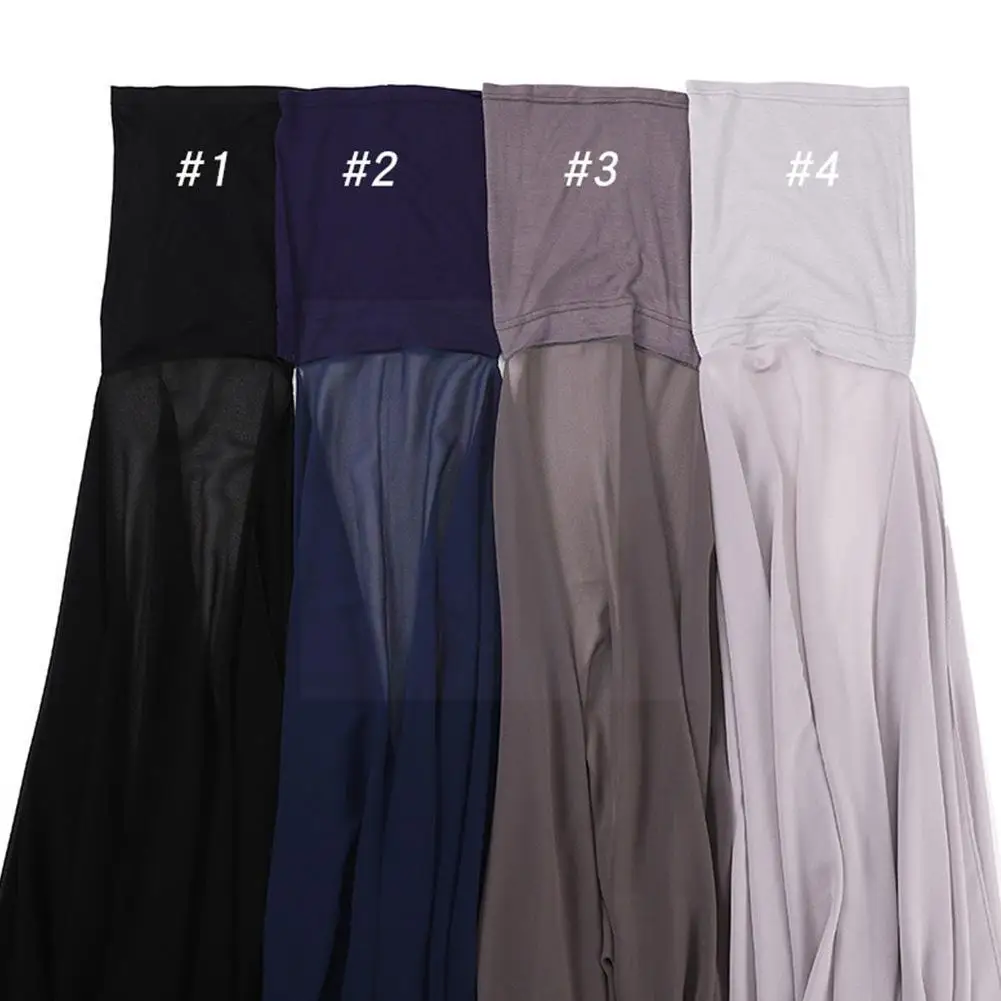 

Plain Color Chiffon Hijab Scarf With Bandage Non-slip Headband Islam Hijabs Headwrap Women Fashion Muslim Turban Breathable