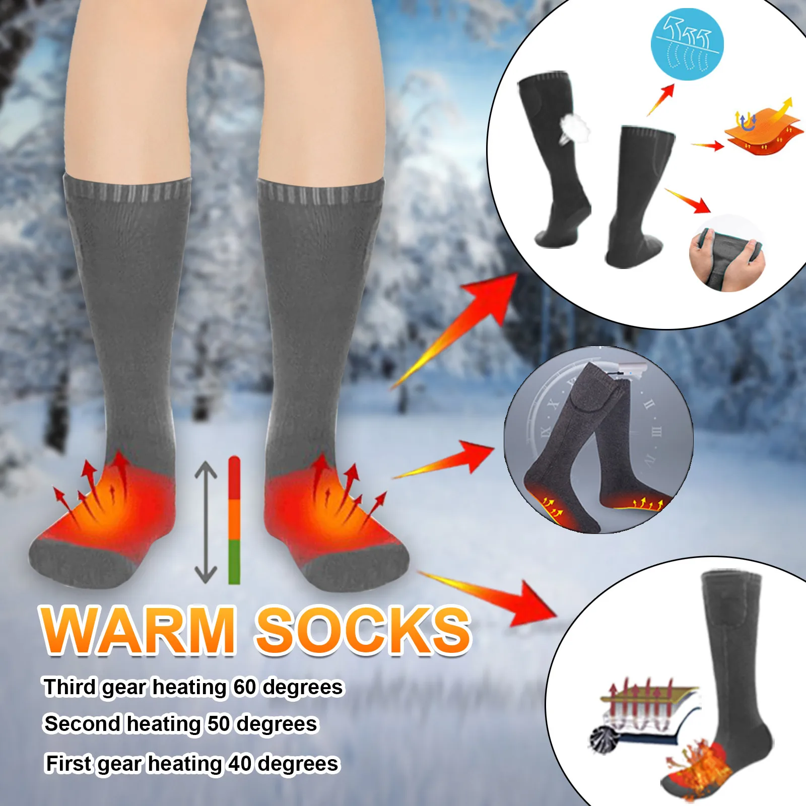 Носки с электроподогревом зимние для мужчин и женщин обувь езды на мотоцикле