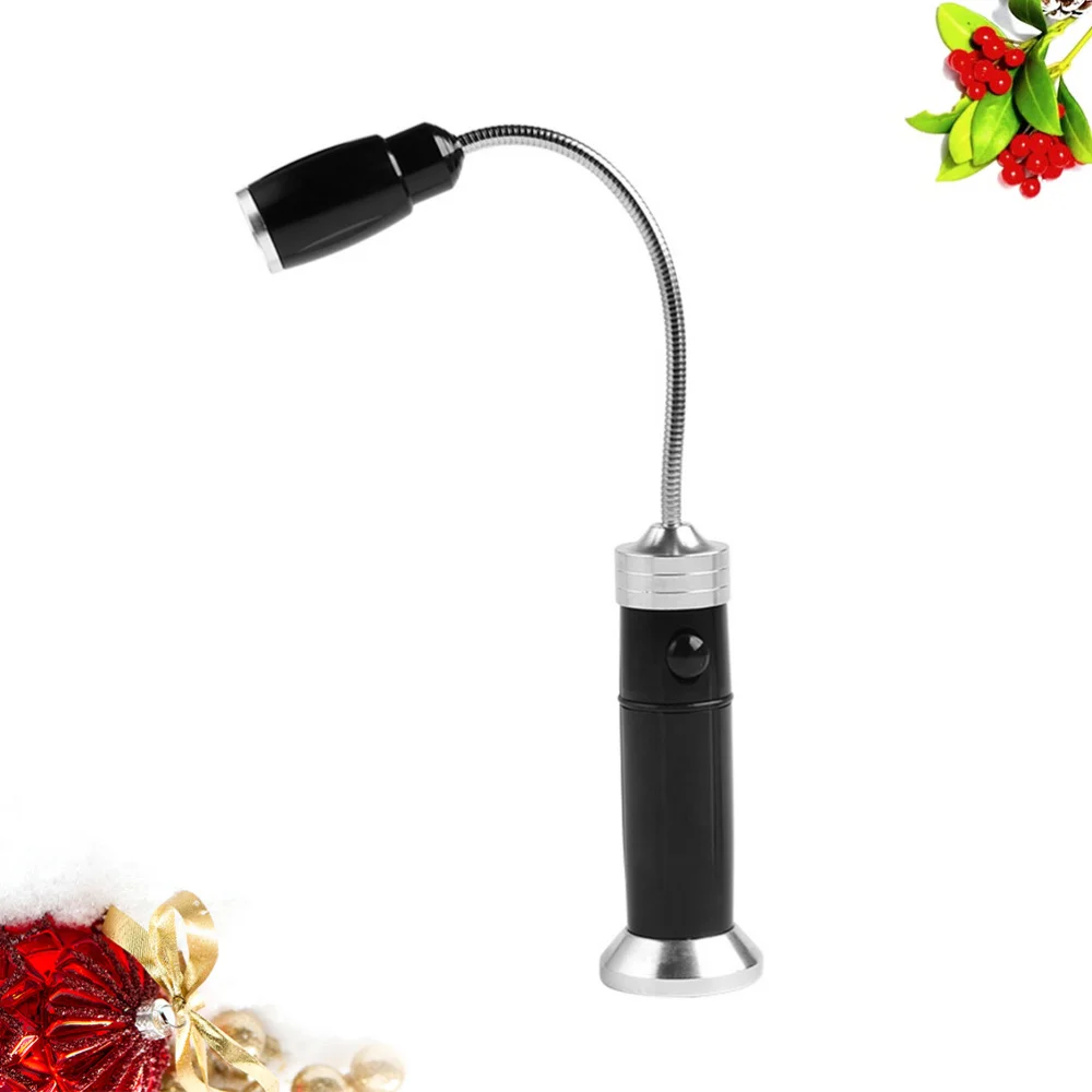 

Outdoor Barbecue Lamp Hose Working Lamp Flexiable Hose BBQ Lamp Metal Maintenance Light (Grey Battery Style without Battery)