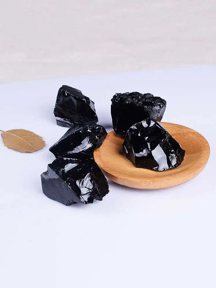 

10pcs Rough Natural Black Obsidian Tumbled Gemstone Healing Crystal Stone Reiki Home Decoration Craft