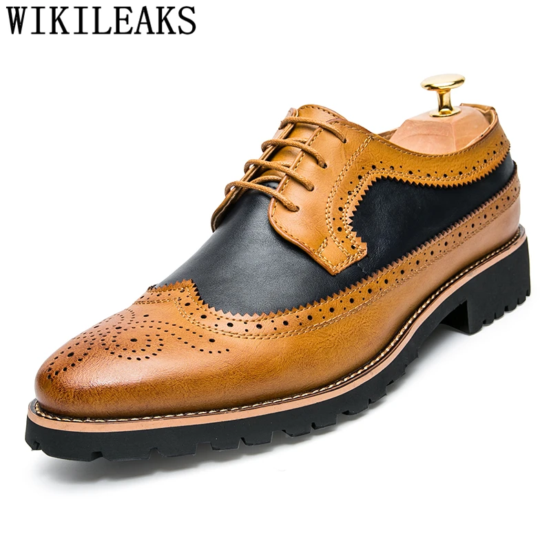 

Vintage Shoes Men Formal Coiffeur Italian Dress Brogue Shoes Men Classic Black Dress Leather Shoes Men 2021 Chaussure Homme Buty