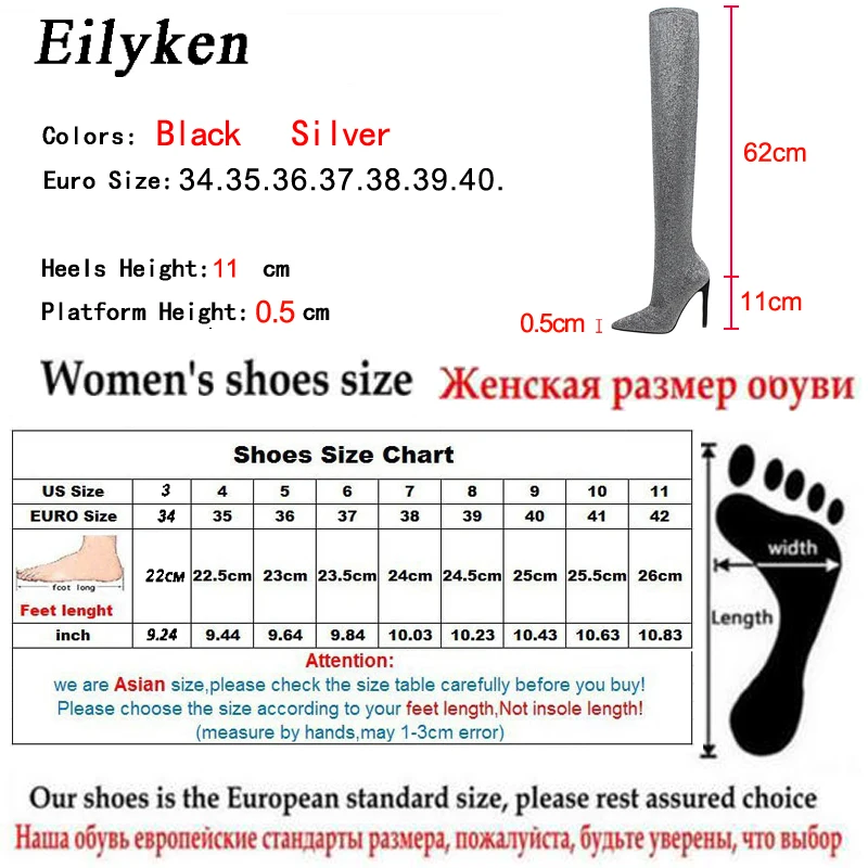 Eilyken/ г. Новые женские ботфорты из эластичной ткани пикантная Осенняя женская обувь на высоком каблуке со шнуровкой зимние женские сапоги размер 42