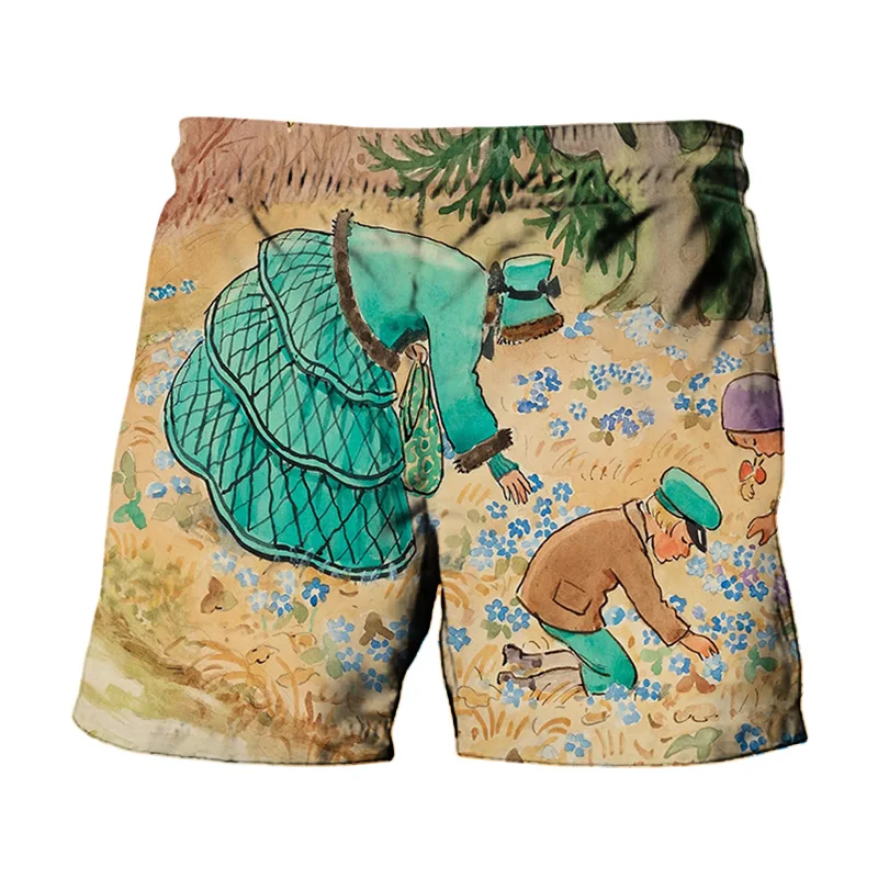 

Модные шорты для девочек, забавные игры, милые повседневные пляжные шорты с 3D рисунком грибов в стиле аниме, детские летние спортивные брюки...