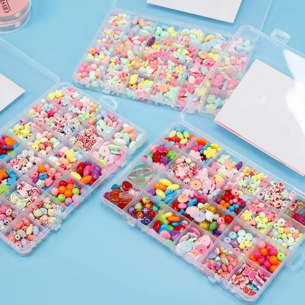 

DIY Handicraft Material Package For Bracelet Anklet Earrings DIY Findings Colorful Acrylic Beads Scissors And Elastic Thread Set