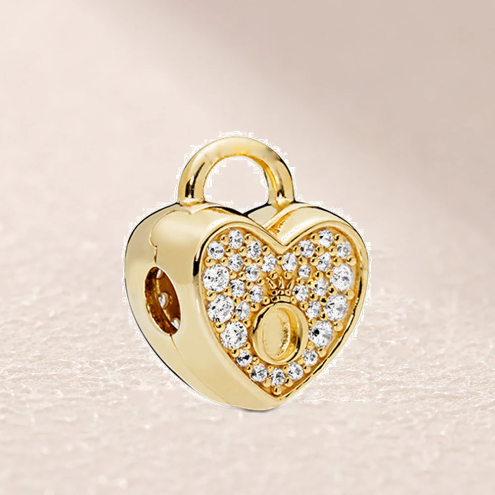 

768005CZ Shining Crown Letter O Padlock CLIP
