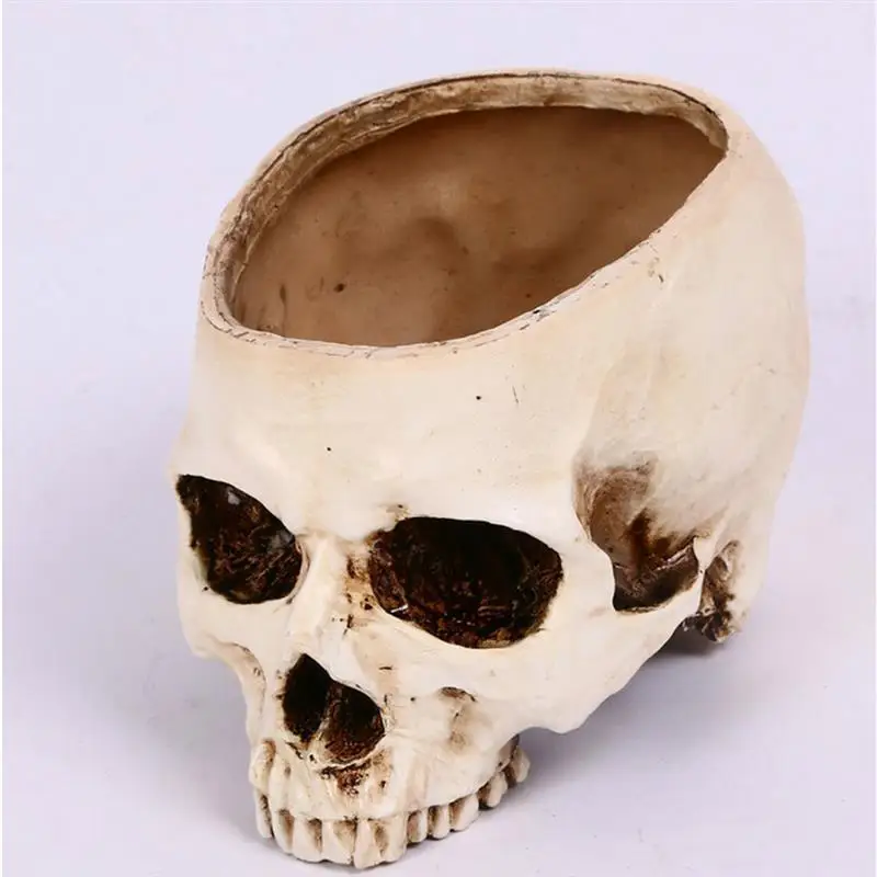 Античная скульптура человеческий череп дизайн ящик для комнатных растений