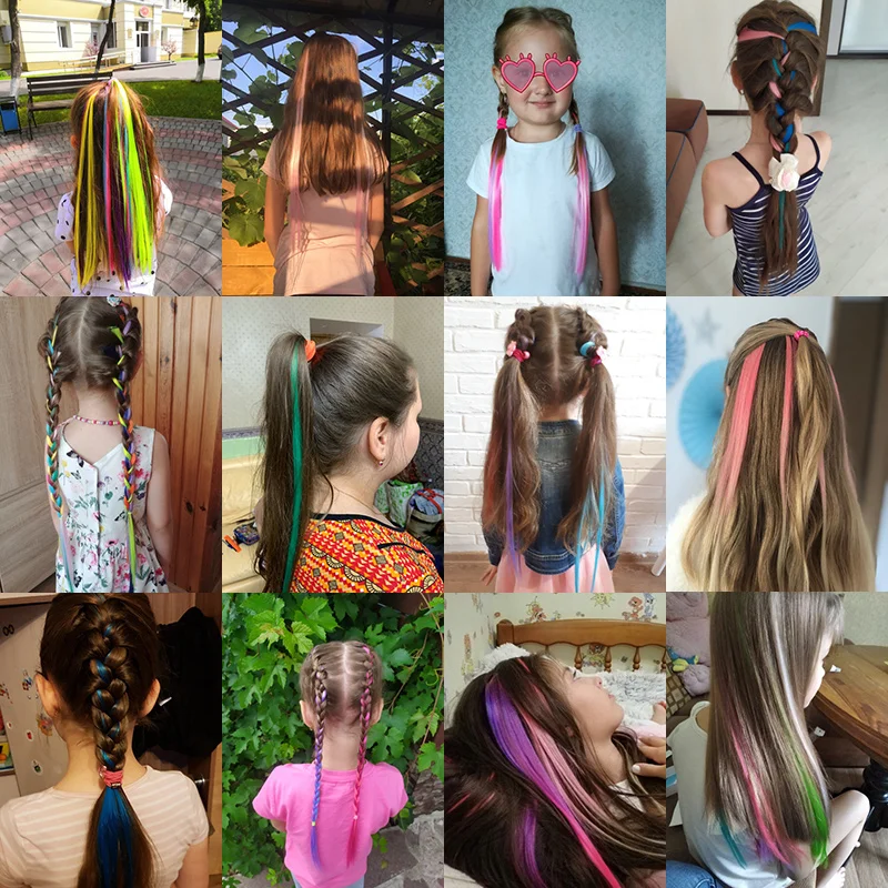 Очаровательные синтетические накладные волосы с зажимом термостойкие длинные