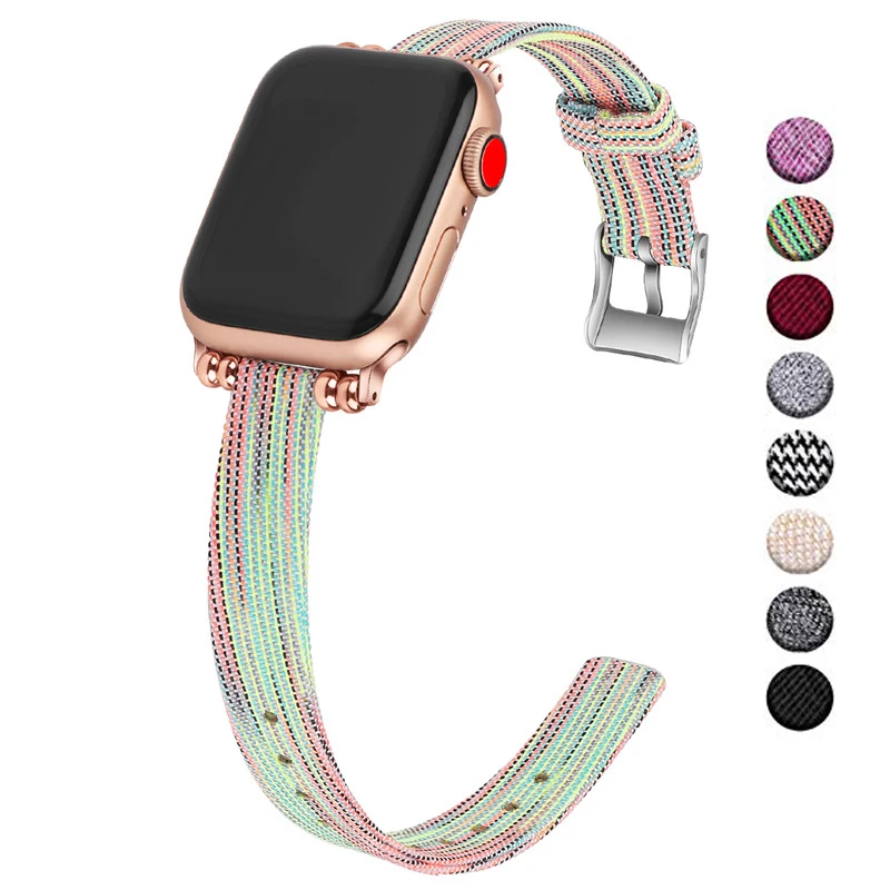 Ремешок из мягкой ткани подходит для Apple Watch Band 38 мм 40 42 44 сменный спортивный