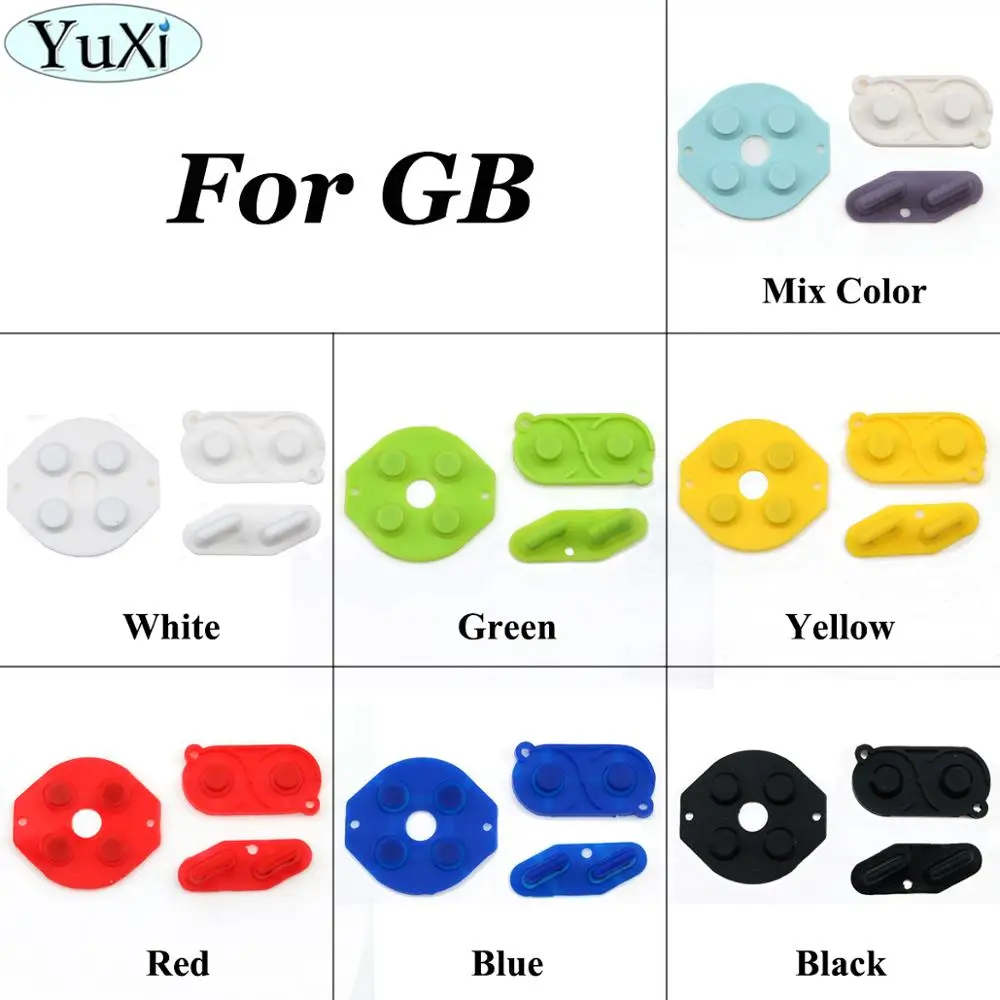 

YuXi 7Color Rubber Conductive Buttons A-B D-pad for Gameboy Classic for GB Silicone Start Select Keypad