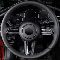 car steering wheel trim circle sequins ring cover button decoration sticker for mazda 3 axela bp cx 30 dm accessories 2020 2022