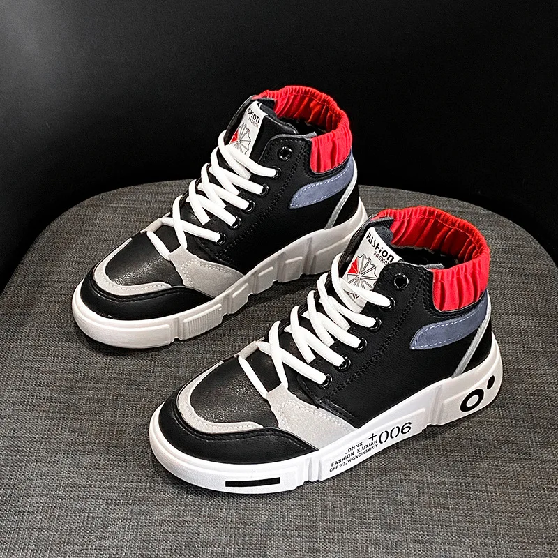 

2020 Autumn and Winter New High Top White Shoes Women's Flat Shoes Student Single-Layer Shoes Casual Women's Sports Shoes