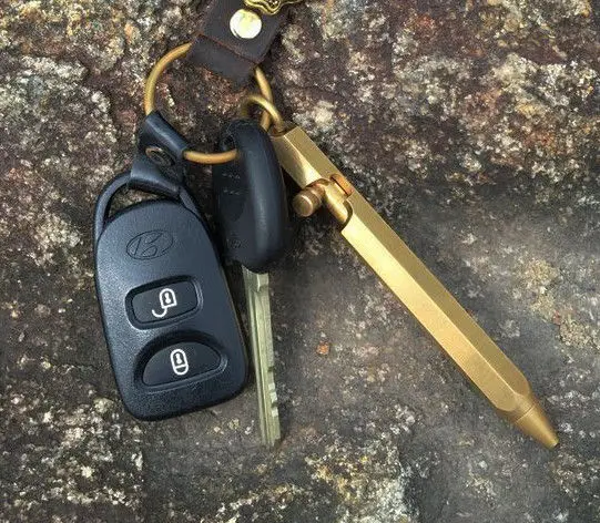 Латунь Медь Металл Мини Болт действие гелевая ручка Брелоки Подвеска мужские