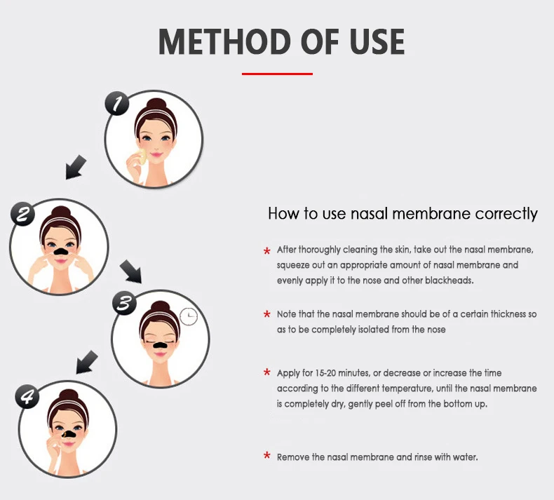 1PC Blackhead Remover Nasal Membrane Mineral Nose Black Mask Mud Pore Shrinking Acne Sticker Masks |