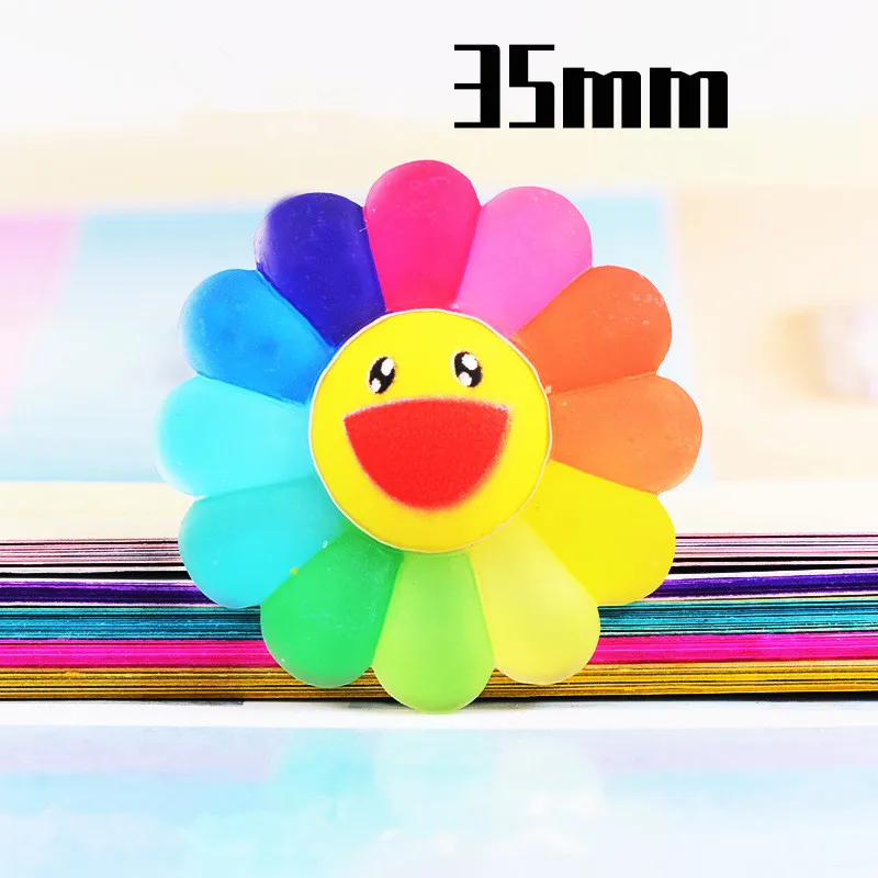 

10pcs Cute Resin Sunflower Spacer Beads Hair Accessories Earring Making DIY Handwork Fashion Jewelry Findings 22/28/35mm