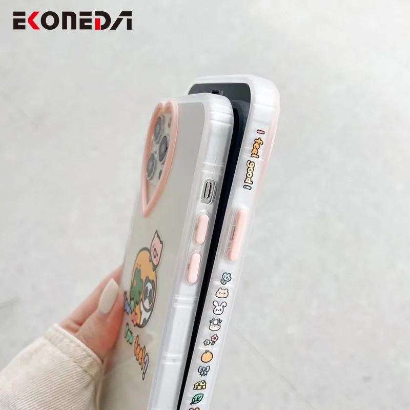 

EKONEDA Cartoon Cute Animal Case For iPhone XR X 12 11 Pro XS Max 7 8 Plus Protective Cases Silicone Soft TPU Phone Cover