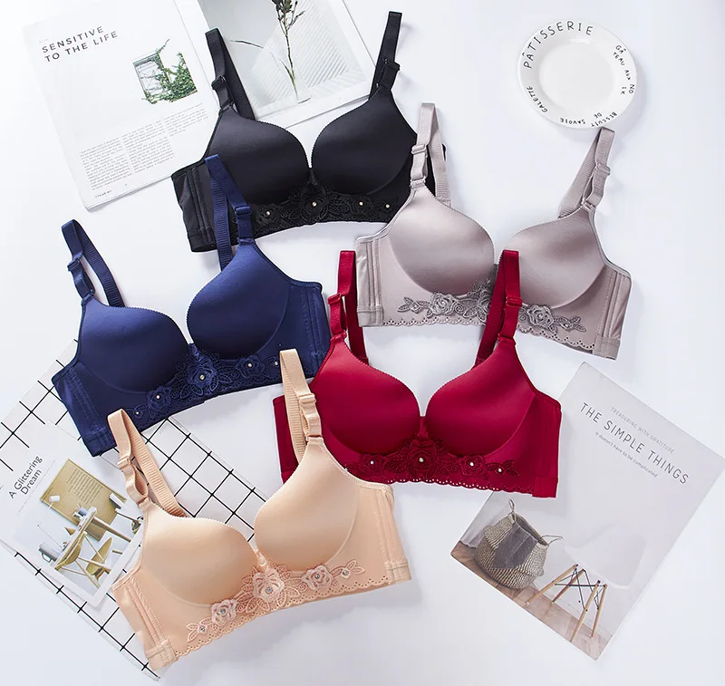 

Weseelove Push Up Bras Women Sexy Large Cup Soutien Gorge Bra Without Rims Skin Female Lingerie Lace Bra Gather Underwear X02-3