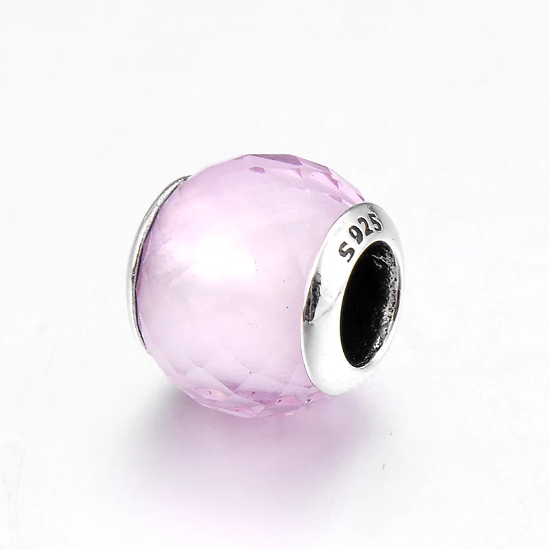 2018 Hot 100% real 925 Sterling Silver pale pink Murano Glass Beads Fit Original European Charms Bracelet Jewelry making | Украшения и