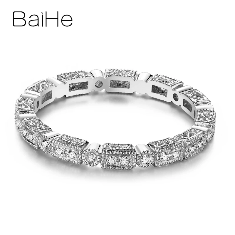 

Обручальное кольцо BAIHE из белого золота 10 к, 0,20 карат, с круглыми натуральными бриллиантами