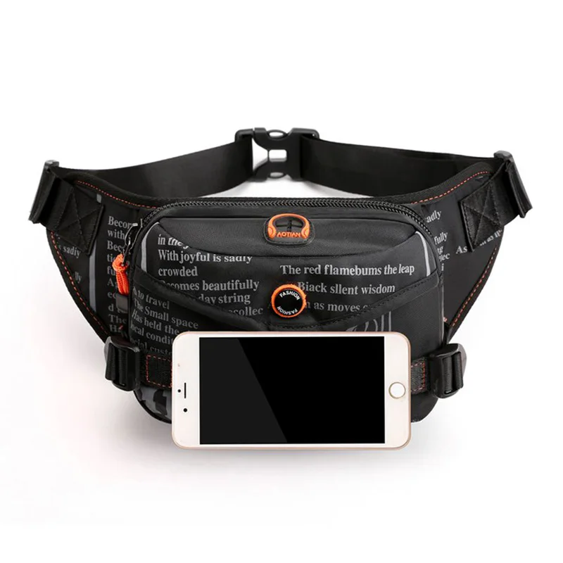

Men Nylon Waist Bags Fashion Bum Bag Travel Crossbody Chest Bags For Man Multi-Functional Travel Shoulder Sports Bag Fanny Pack