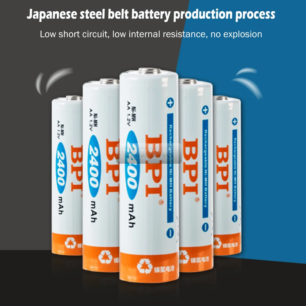 Никель металлогидридный перезаряжаемый аккумулятор BPI 1 2 в 2400 мАч 1000 циклов