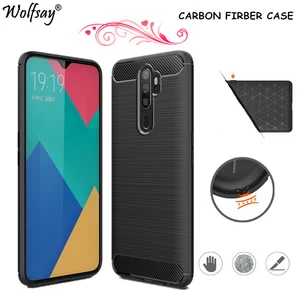 carbon fiber case for oppo a5 2020 case rubber bumper silicone shockproof cover for oppo a5 2020 cover case for oppo a5 2020 free global shipping