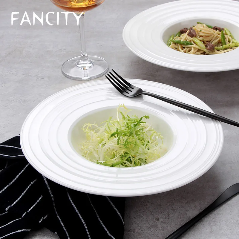 

Noodle plate, ceramic soup plate, straw hat pasta deep plate, salad plate