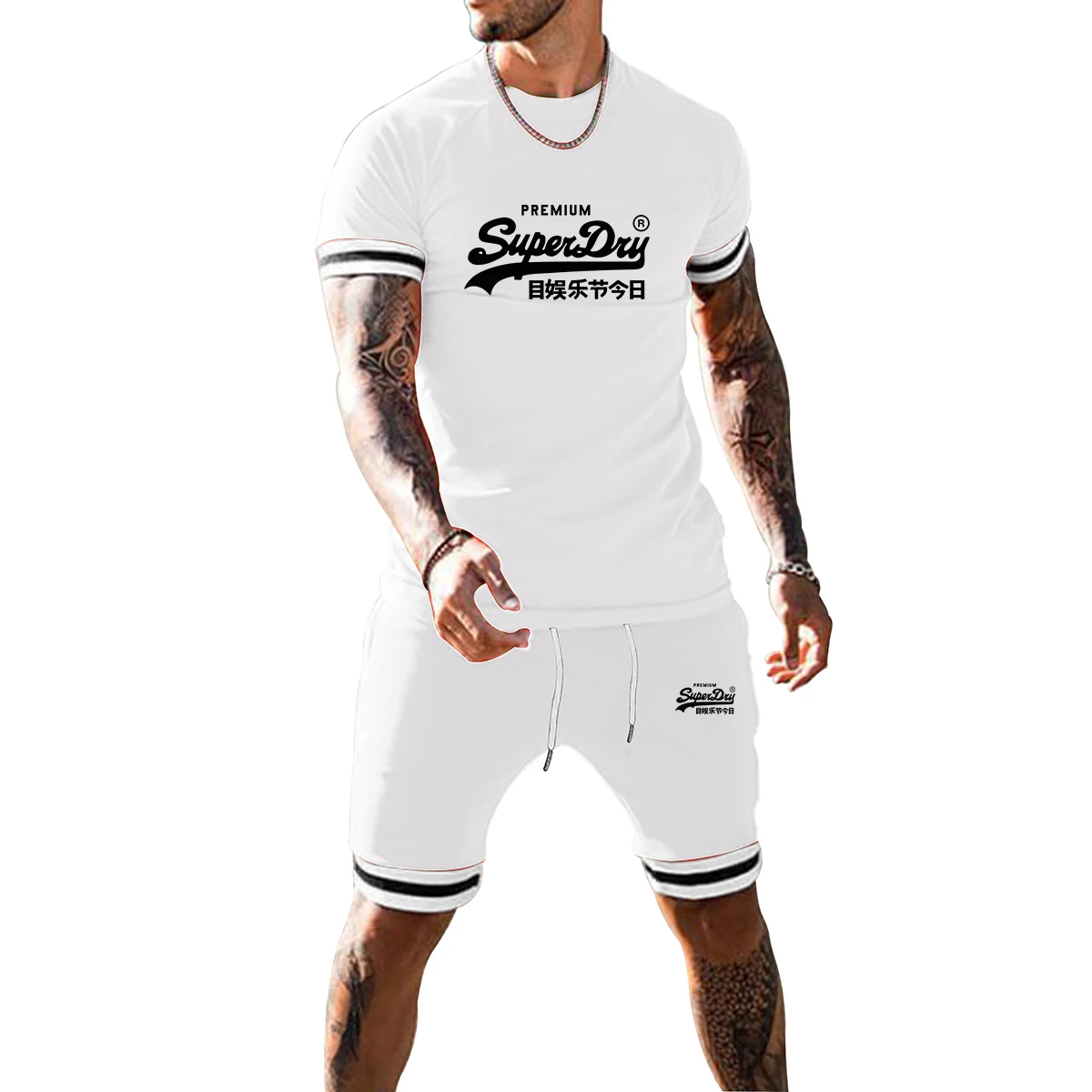 

Summer Fashion Clothes Sportswear Two-piece Men's Sportswear T-shirt Shorts Brand Track Suits Men's Sportswear Sports Suits