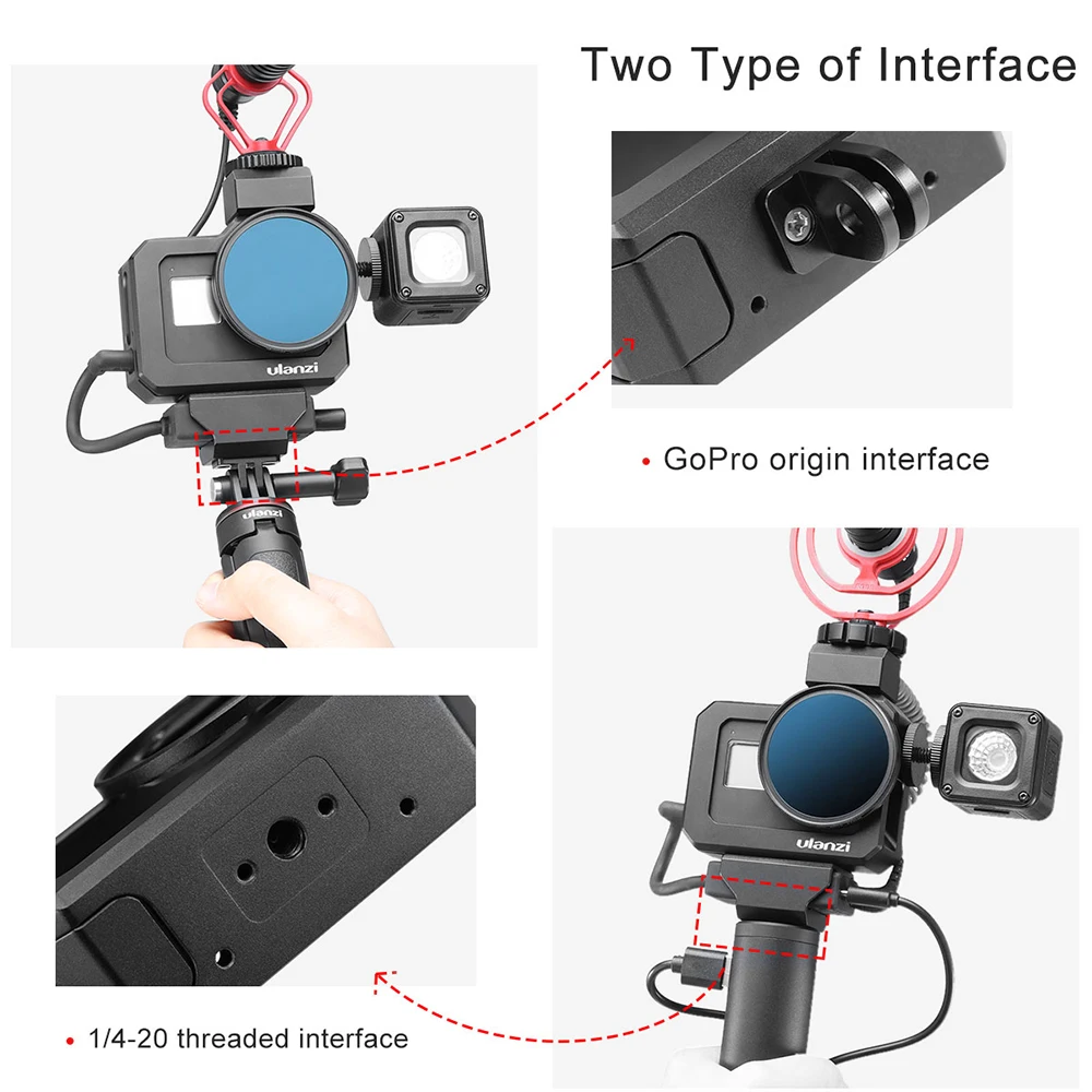 Ulanzi телефон для экшн-камеры совместимый с GoPro Hero 8 чехол из алюминиевого сплава