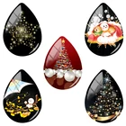 Ожерелье и серьги TAFREE 18x25 мм ручной работы, фурнитура для изготовления стеклянных кабошонов в форме капли, рождественские ювелирные изделия с плоской спинкой CM313