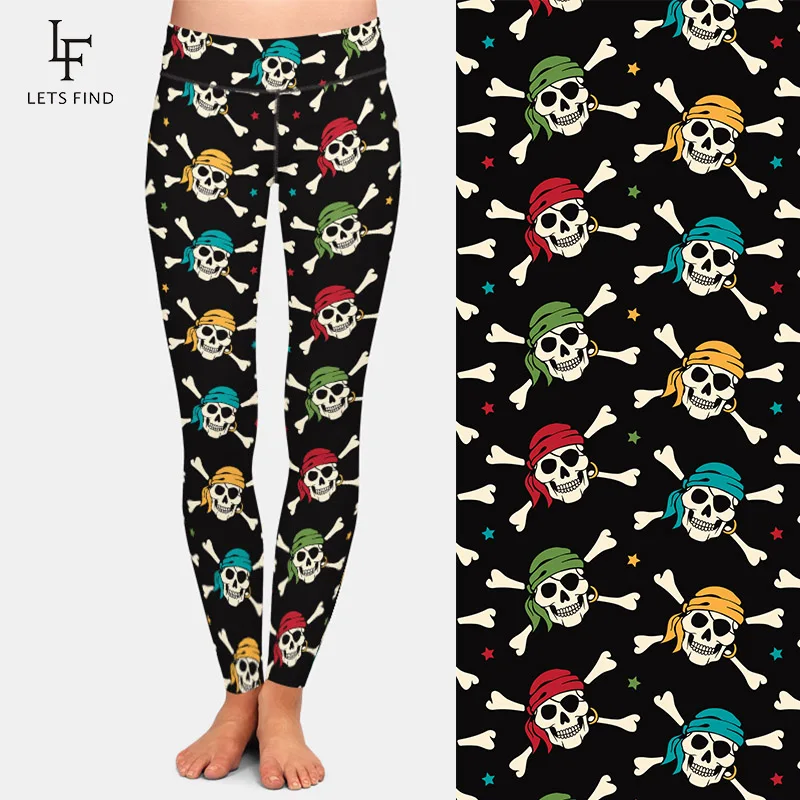 LETSFIND женские эластичные леггинсы с высокой талией для фитнеса модные пиратские