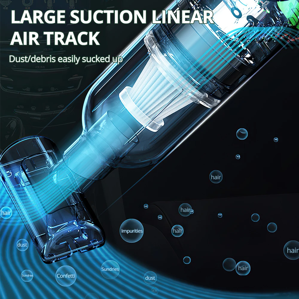 

Handheld Wireless Vacuum Cleaner Rechargeable Cyclone Suction Car Vacuum Cleaner Cordless Wet Dry Auto Portable for Car Home