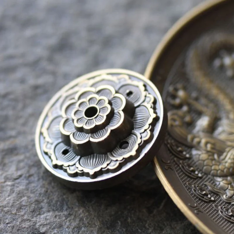 Copper Pure Dragon Incense Burner Holder Chinese Style Round Home Sticks Buddhism Decoration Decor | Дом и сад