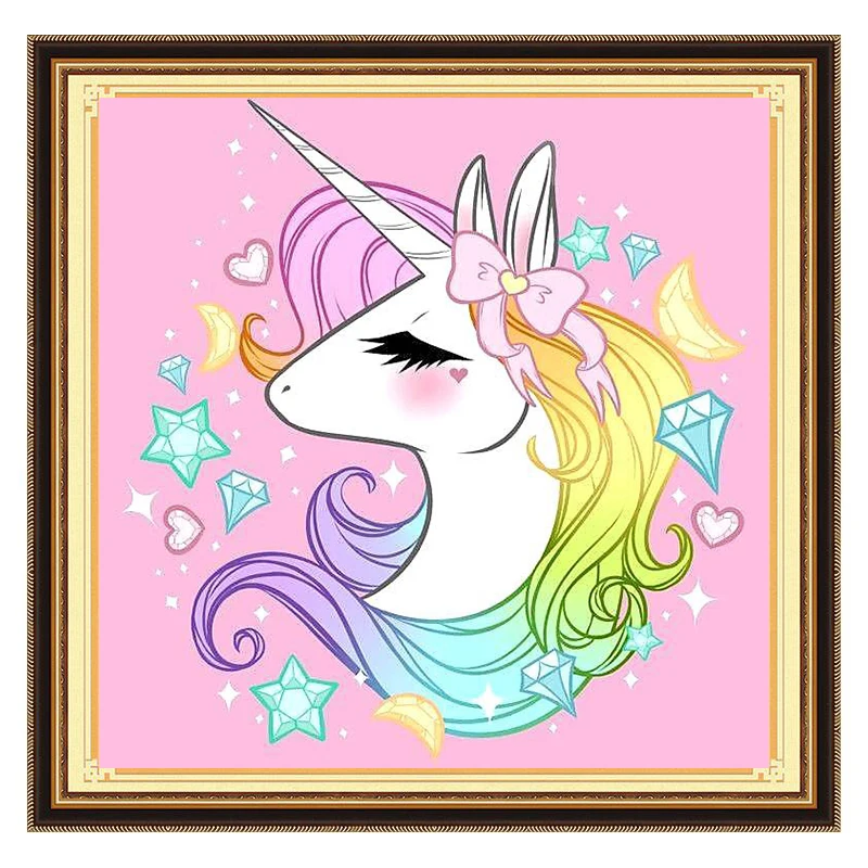 

OSH Full needlework diy diamond painting Unicorn square/round/crystal drill mosaic embroidery rhinestone wall decoration