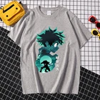 Повседневная футболка Midoriya Izuku Deku с японским героем моя геройская академия, футболки с принтом и коротким рукавом, летняя крутая Мужская брендовая футболка