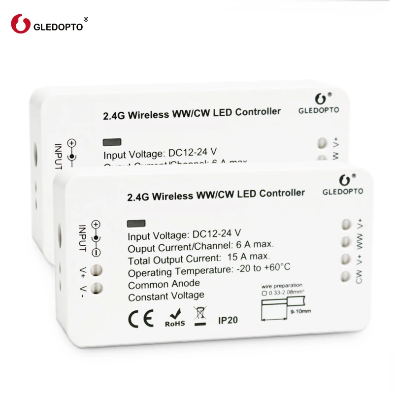 Контроллер GLEDOPTO Zigbee 3 0 Smart Pro WW/CW с теплым и холодным белым светом работает