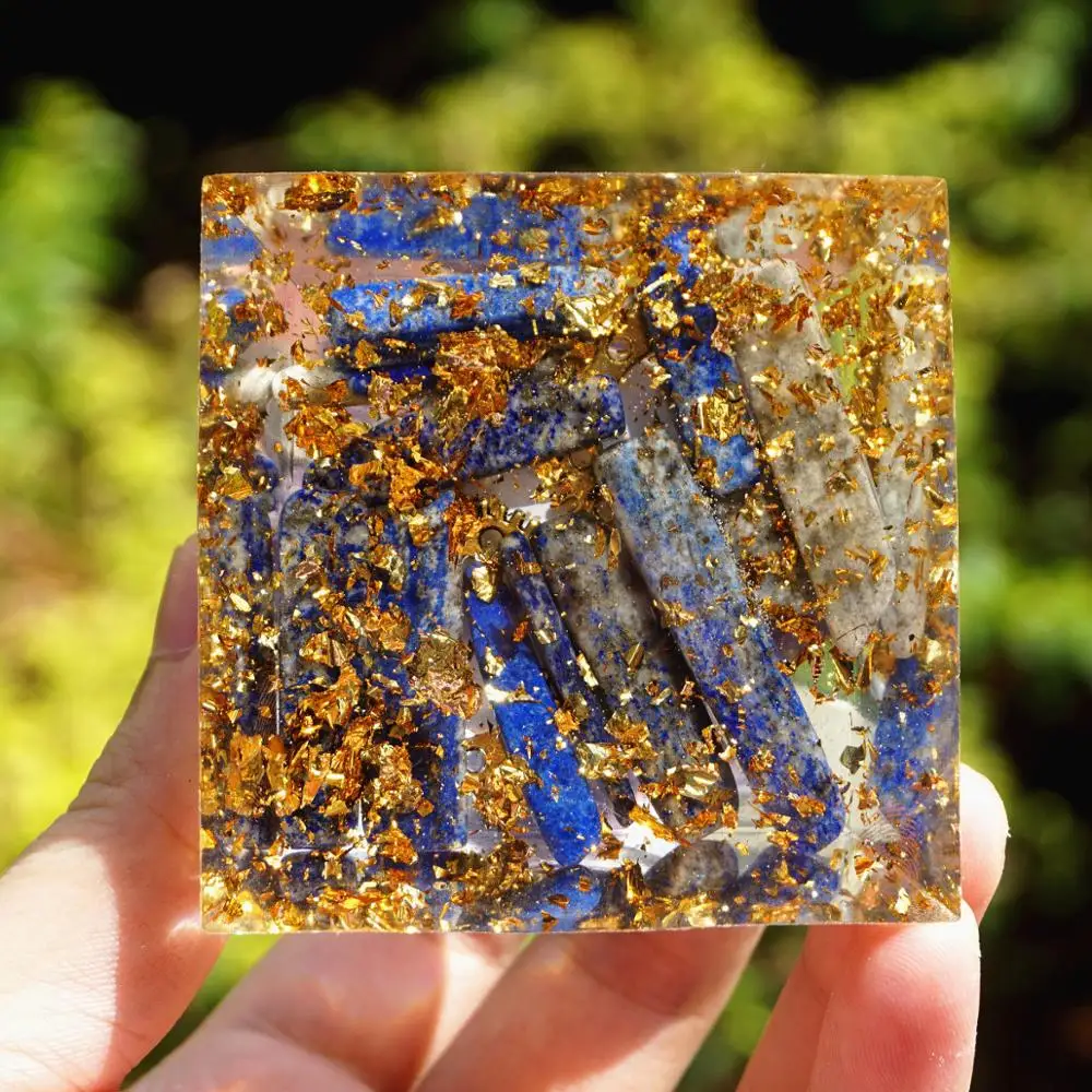 Оргонит пирамида аметист кристалл сфера и лазурит искусственное колесо оргона