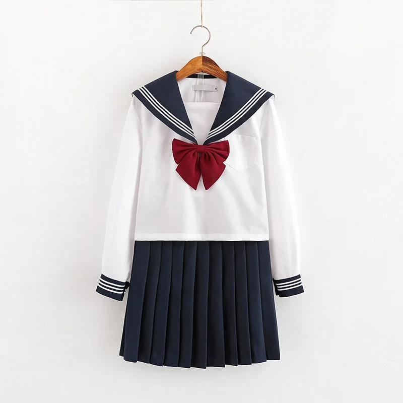 

Japanese School JK Uniforms Sailor Navy Suit Korean Students Anime Carnival Party Cosplay Costumes Girls Skirt Tops Clothing Set