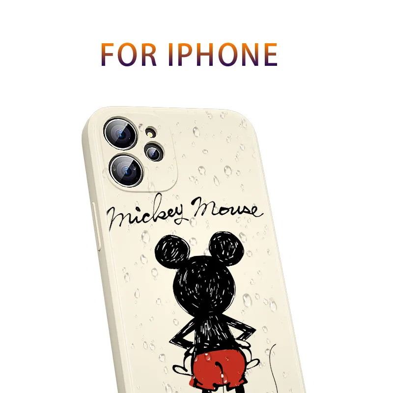 Liquid Silicone Soft Cover Minnie Y Mickey For Apple IPhone 13 12 Mini 11 Pro XS MAX XR X 8 7 6S SE Plus Phone Case