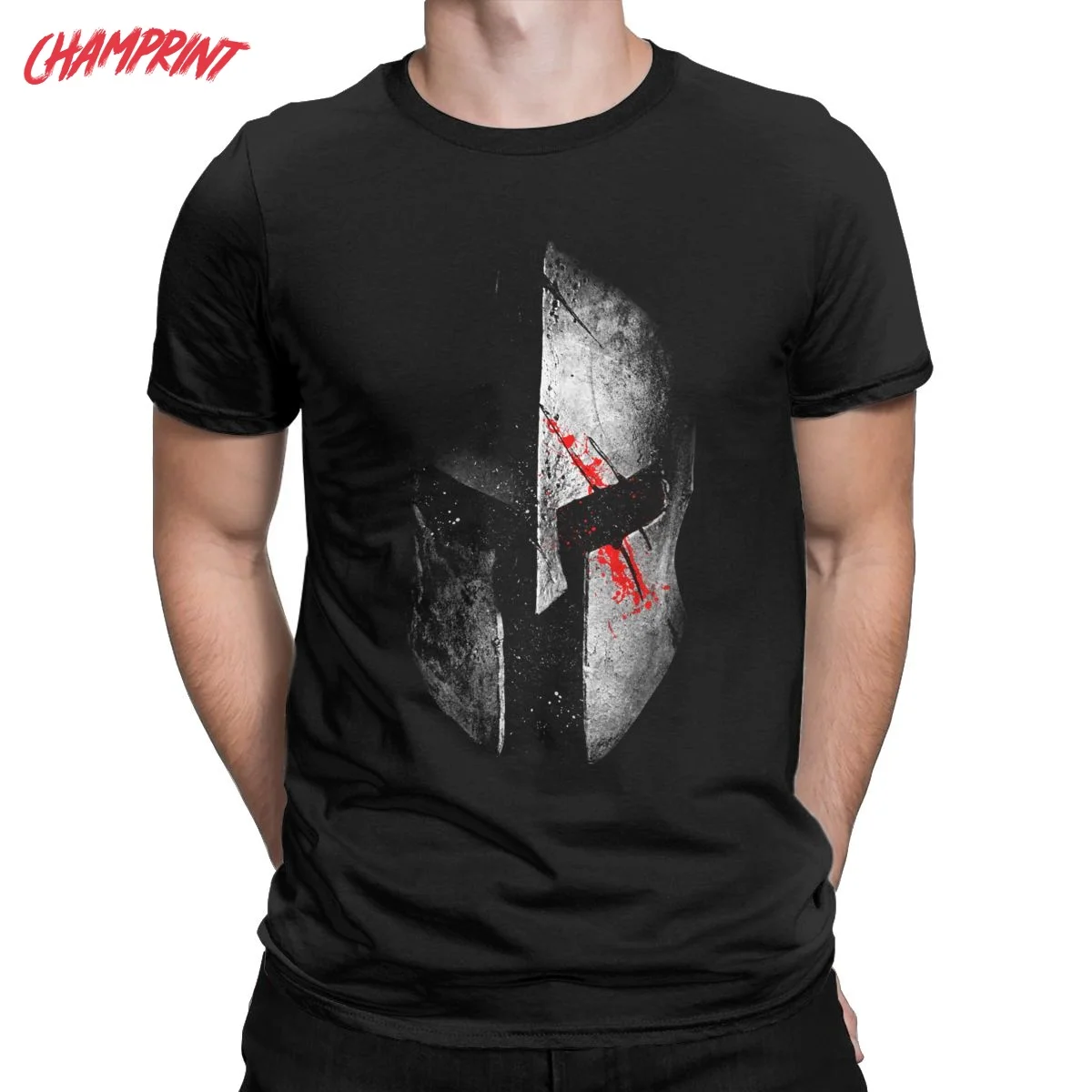 Fun Спартанский Спарта шлем футболка для мужчин круглый вырез горловины 100%