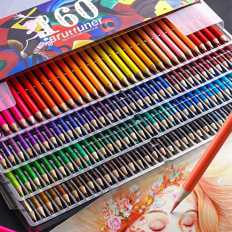 

72/120/160 Colors Professional Oil Color Pencils Set Lapis De Cor Artist Painting Sketching Color Pencil School Art Supplies