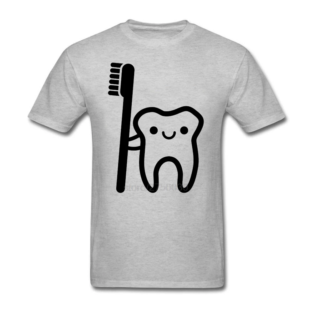 Geek Для мужчин Стоматолог зубы и Зубная щётка футболки короткий рукав
