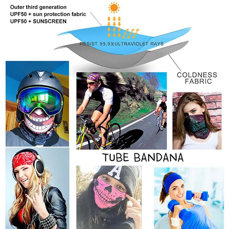 

Men Women Bandana Scarf Seamless Headwear Tube Scarf Anti-sweat Sunshade Dust-proof Headband Outdoor Cycling Scarf