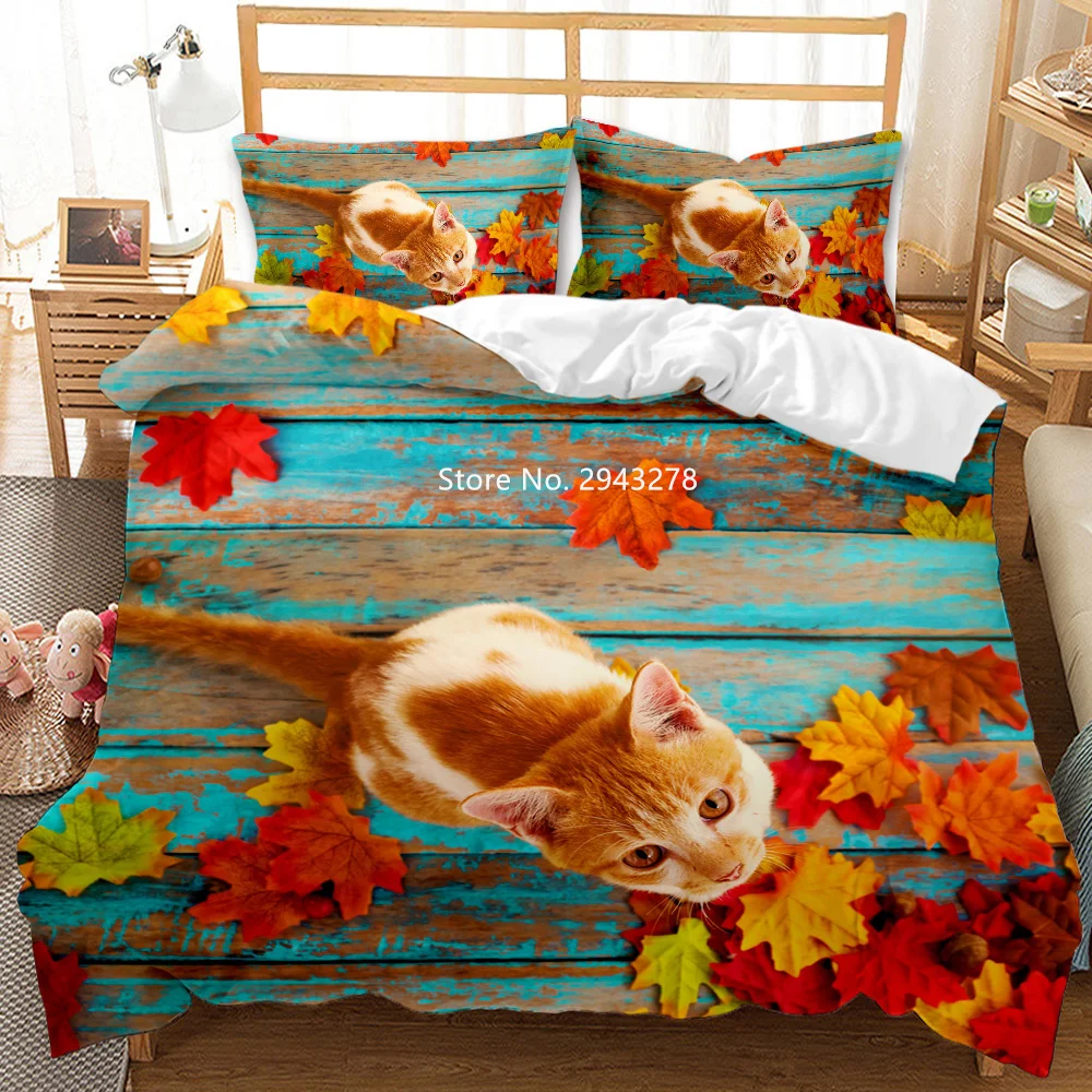 

New 3D Animal Print Bedding Set Dog and Cat Bed Bedding Cover and Pillowcase Animal Home 2/3 Bedroom Decoration Deluxe Full Size