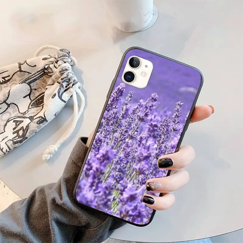

Simple lavender Purple flowers Phone Case for iPhone 11 12 pro XS MAX 8 7 6 6S Plus X 5S SE 2020 XR mini