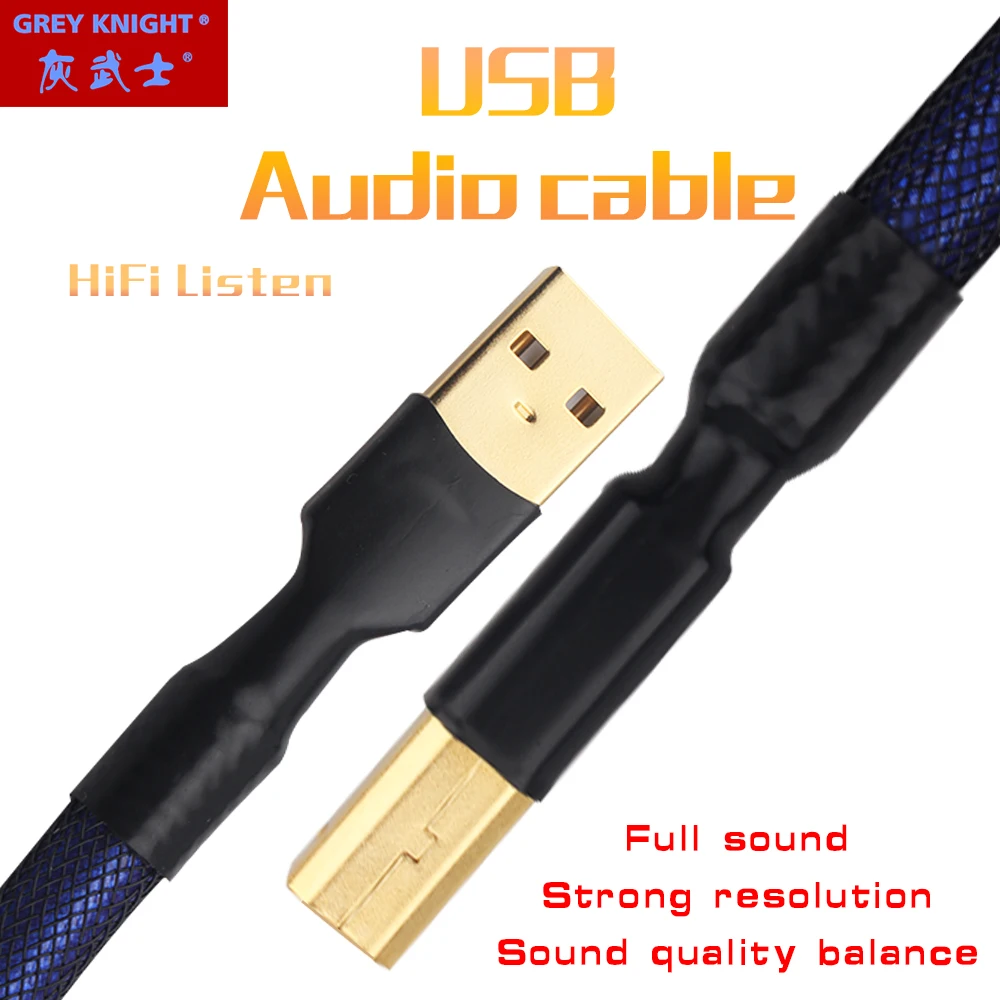 

GREY KNIGHT 6N HiFi fever grade OCC silver-plated USB A-B 2.1 DAC decoder digital audio cable sound card line